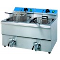 Friteuse électrique à poser avec robinet 2x8L