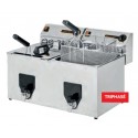 Friteuse électrique à poser triphasé 2X10L avec robinet de vidange
