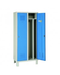 VESTIAIRE 1 CASE EN TOLE 8/10 - GRIS / BLEU MORAILLON SUR PIED - 400X500X1941