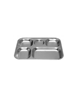 PLATEAU 5 COMPARTIMENTS INOX 30,5X23,5X2,5C