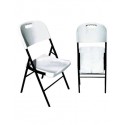 4 CHAISES PLIANTES GRANITE 88X42X39 BLANCHES