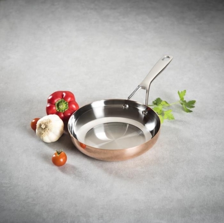 PROMOTION -30%-POÊLE A FRIRE EN CUIVRE ET INOX 24CM