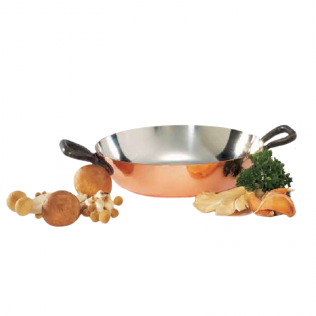 PROMOTION -30%-PLAT A SERVIR ROND 20CM-CUIVRE ETAME
