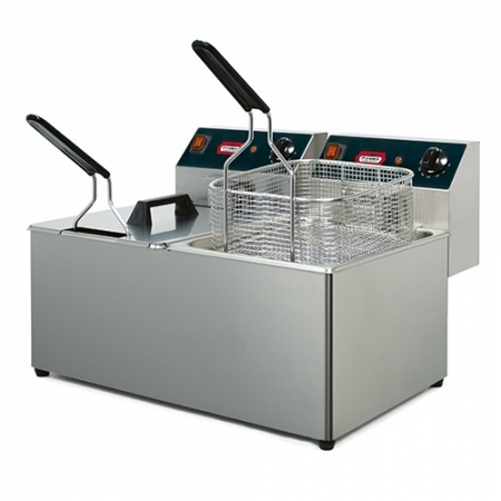 Friteuse acier inox 1 bac 10 litres cuve et resistance amovible robinet  vidang - RETIF