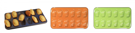 PLAQUE 12 MADELEINES - ANTI ADHERENTE - 395 X 200 X 17 MM