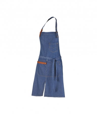 TABLIER MIXTE HAROLD DENIM DELAVE CUIR COGNAC TU