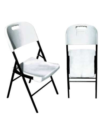 4 CHAISES PLIANTES GRANITE 88X42X39 BLANCHES