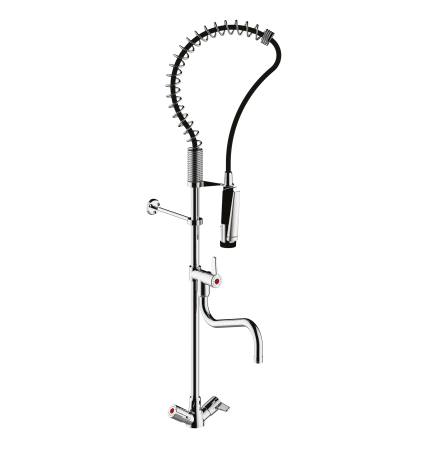 COLONNE MELANGEUR SUR PLAGE AVEC DOUCHETTE ET BEC LG 250MM