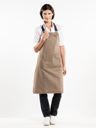 TABLIER VALET FORENE MUD DENIM-BIB APRON W70-L90 CM