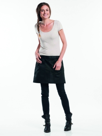 TABLIER CHEF CAVY BLACK-APRON W90 - L40 CM