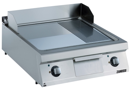 FRY TOP ELECTRIQUE PLAQUE 2/3 LISSE-1/3 NERVUREE  EVO900