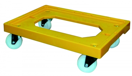 Socle 4 roues pivotantes jaune