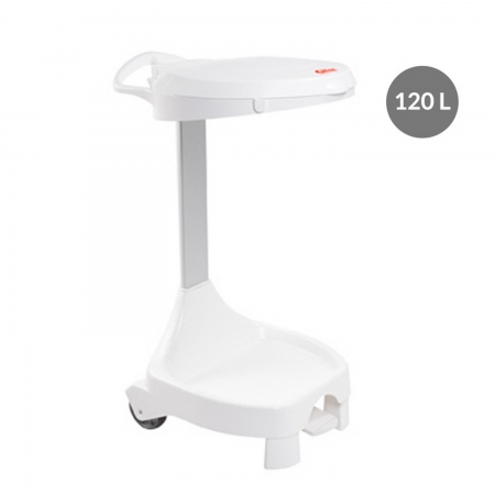 Support de sac rond 120L-Couvercle blanc